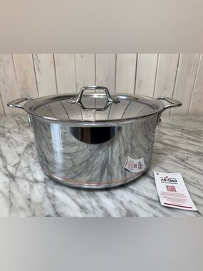 All-Clad, 8 Quart, 5-Ply Bonded Cookware, Copper Core Stockpot with Lid (B)